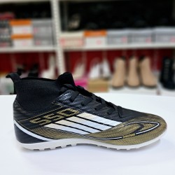 Sportaç çoraplı erkek halısaha ayakkabı siyah-gold