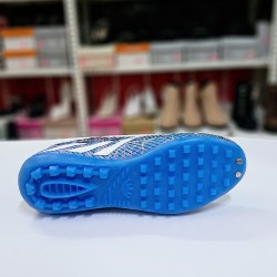 Sportaç çoraplı erkek halısaha ayakkabı siyah-mavi