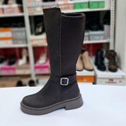 Tarhan kemer detaylı kadın çizme kahverengi