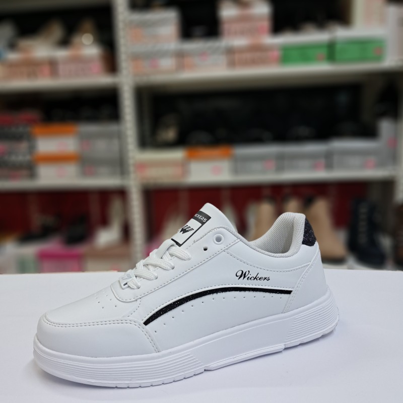 Wickers sim detaylı kadın spor ayakkabı beyaz