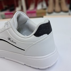 Wickers sim detaylı kadın spor ayakkabı beyaz