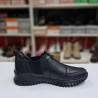 Ayak trendi ortopedik deri kauçuk taban kadın ayakkabı siyah