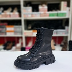 Su perisi bağcıklı-fermuarlı kız çocuk bot siyah