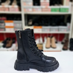 Su perisi bağcıklı-fermuarlı kız çocuk bot siyah