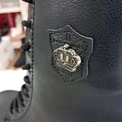 Su perisi taç detaylı kız çocuk bot siyah