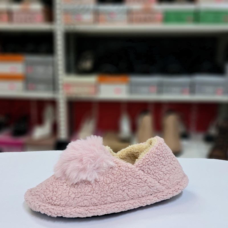 Pofuduk kadın ev patiği pembe