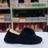 Pofuduk kadın ev patiği siyah