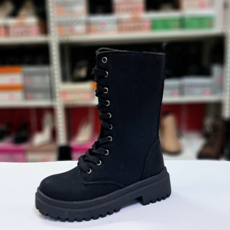 Twingo bağcıklı-fermuarlı kız çocuk bot siyah