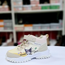 Valent kuromi detaylı yarım kız çocuk bot krem-sarı