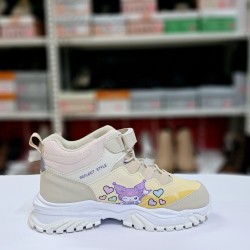 Valent kuromi detaylı yarım kız çocuk bot krem-sarı