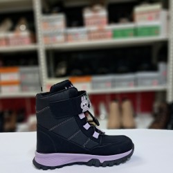 Lady labubu desenli kız çocuk bot siyah-mor