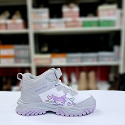 Valent kuromi detaylı yarım kız çocuk bot gri-beyaz