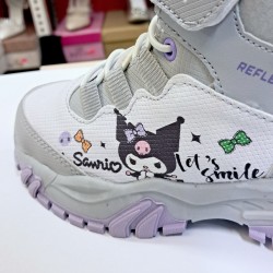 Valent kuromi detaylı yarım kız çocuk bot gri-beyaz