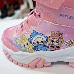 Valent labubu detaylı yarım kız çocuk bot pembe-beyaz