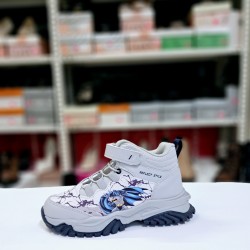 Valent batman  detaylı yarım erkek çocuk bot gri-mor