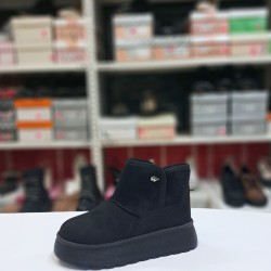 Wickers içi yünlü kız çocuk bot siyah