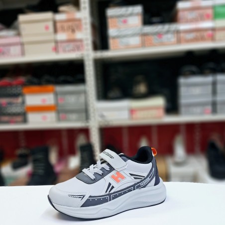 New Hunter cırtlı erkek çocuk spor ayakkabı gri-turuncu