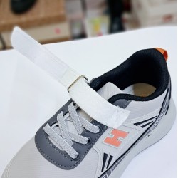 New Hunter cırtlı erkek çocuk spor ayakkabı gri-turuncu