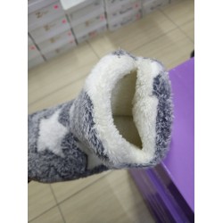 Pofuduk kadın ev botu yıldız detaylı gri