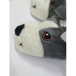 Köpek detaylı erkek çocuk ev patiği gri