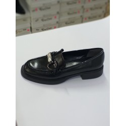 Paris toka detaylı kadın babet ayakkabı siyah