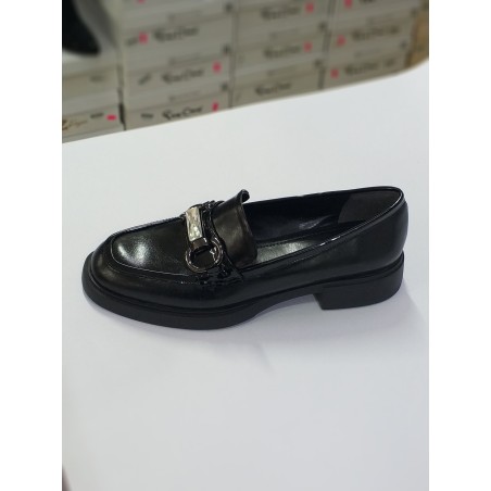 Paris toka detaylı kadın babet ayakkabı siyah