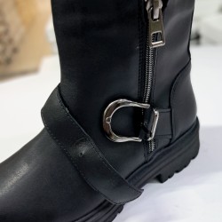 Ayakdaş kemer detaylı kadın bot siyah