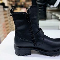 Polact kemer detaylı kadın bot siyah