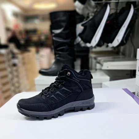 Speed Race bağcıklı ve fermuarlı erkek bot siyah