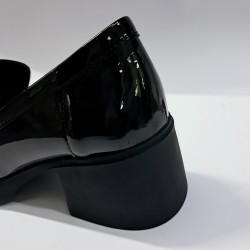 Paris rugan kadın topuklu oxford ayakkabı siyah