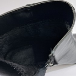 Paris deri kadın topuklu bot siyah