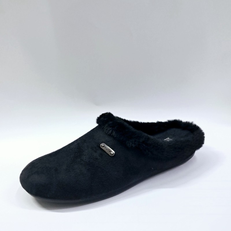 Muya Lady yünlü kadın terlik siyah