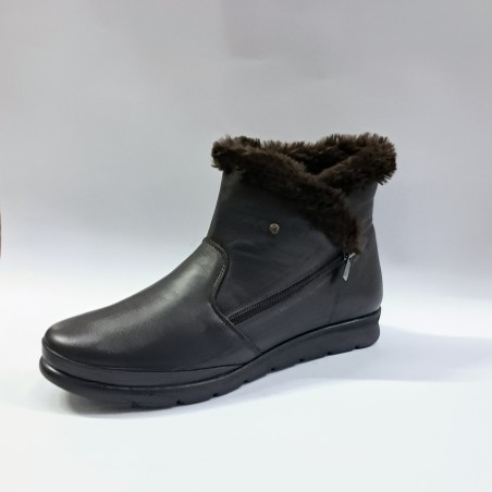 Muya Yeti deri fermuarlı kadın bot kahverengi