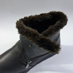 Muya Yeti deri fermuarlı kadın bot kahverengi