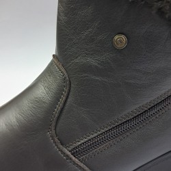 Muya Yeti deri fermuarlı kadın bot kahverengi