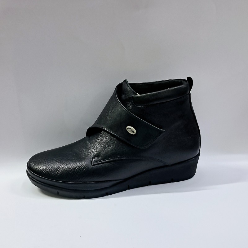 Muya Montana deri kadın yarım bot siyah