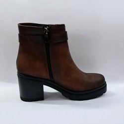 Swell Soft kemer detaylı kadın topuklu bot kahverengi