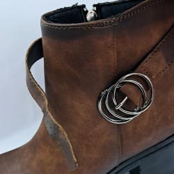 Swell Soft kemer detaylı kadın topuklu bot kahverengi