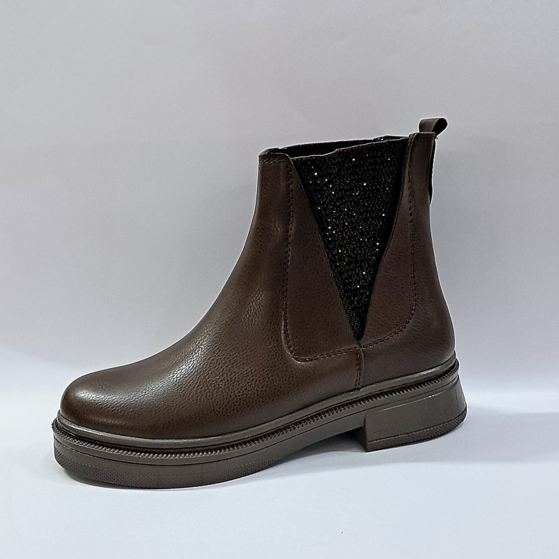 Dissa shoes taş detaylı kadın bot kahverengi