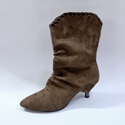 Pine Cone süet kadın topuklu çizme kahverengi