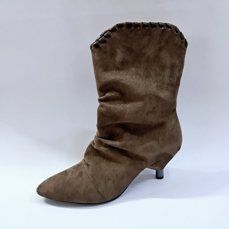 Pine Cone süet kadın topuklu çizme kahverengi