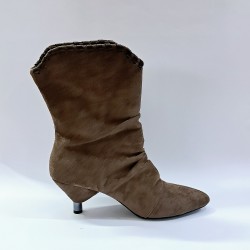 Pine Cone süet kadın topuklu çizme kahverengi