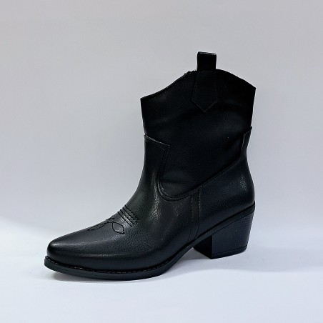 Şanzelize kadın kovboy bot siyah
