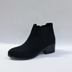 Bilener nubuk içi yünlü kadın topuklu bot siyah
