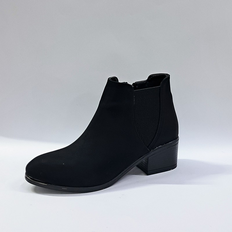 Bilener nubuk içi yünlü kadın topuklu bot siyah