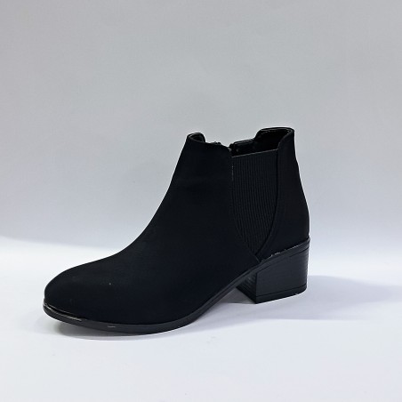 Bilener nubuk içi yünlü kadın topuklu bot siyah