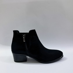 Bilener nubuk içi yünlü kadın topuklu bot siyah