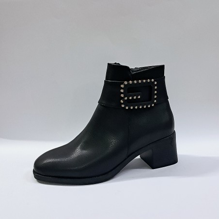 Su perisi suni deri kadın topuklu bot siyah