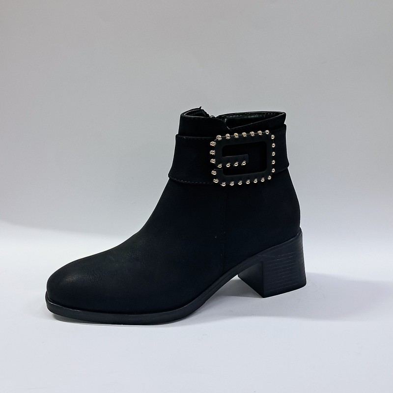 Su perisi nubuk kadın topuklu bot siyah