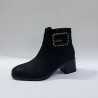 Su perisi nubuk kadın topuklu bot siyah